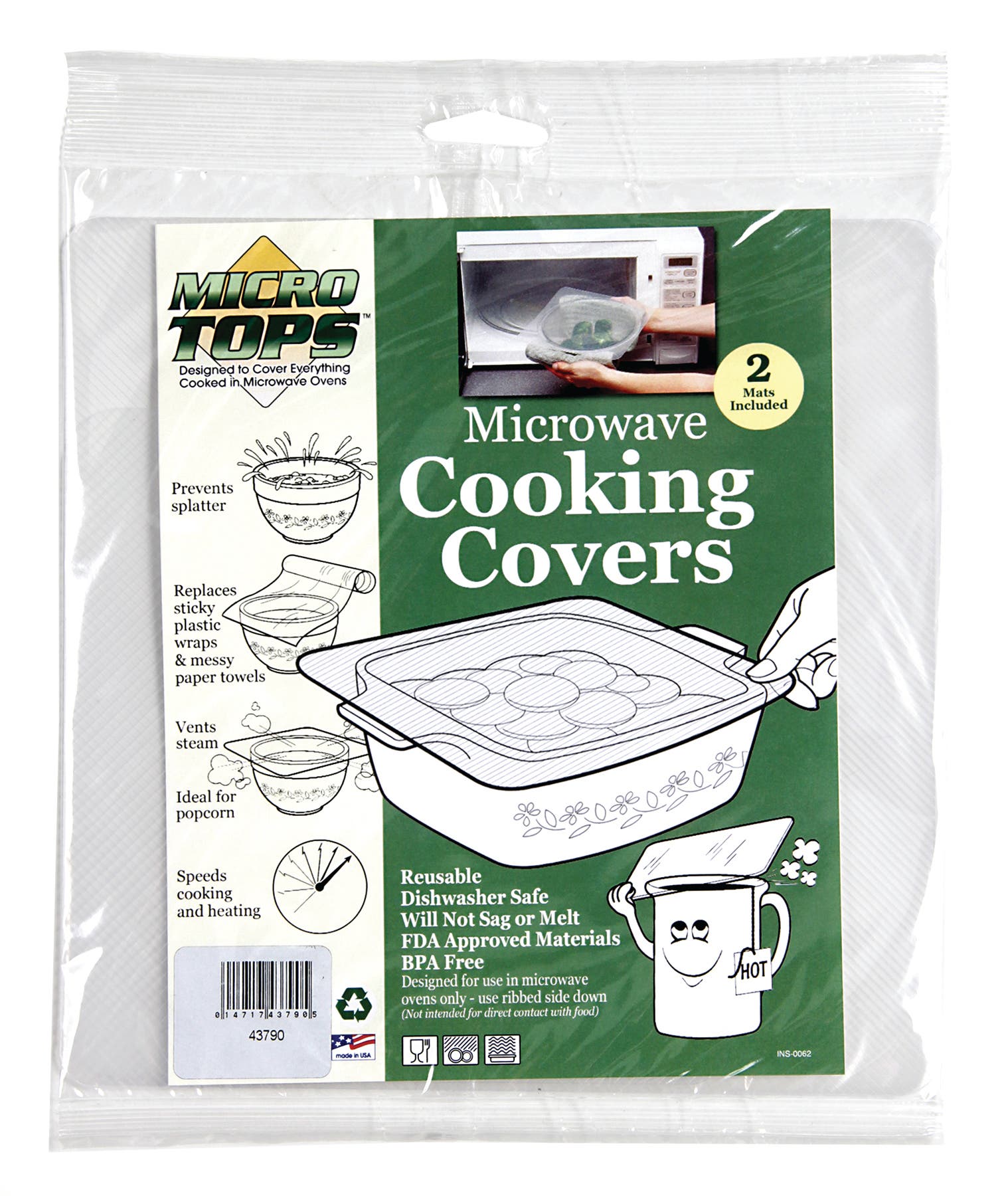 Camco Mfg Inc 43790 Microwave Cooking Cvrs 2 Pk   Microwave Cooking Cover; Style