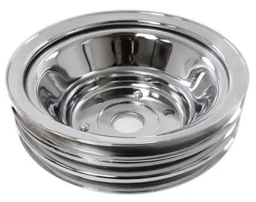 Racing Power Company R9608 Chrome Lwp Triple Groove Crank Pulley   Chrome Lwp