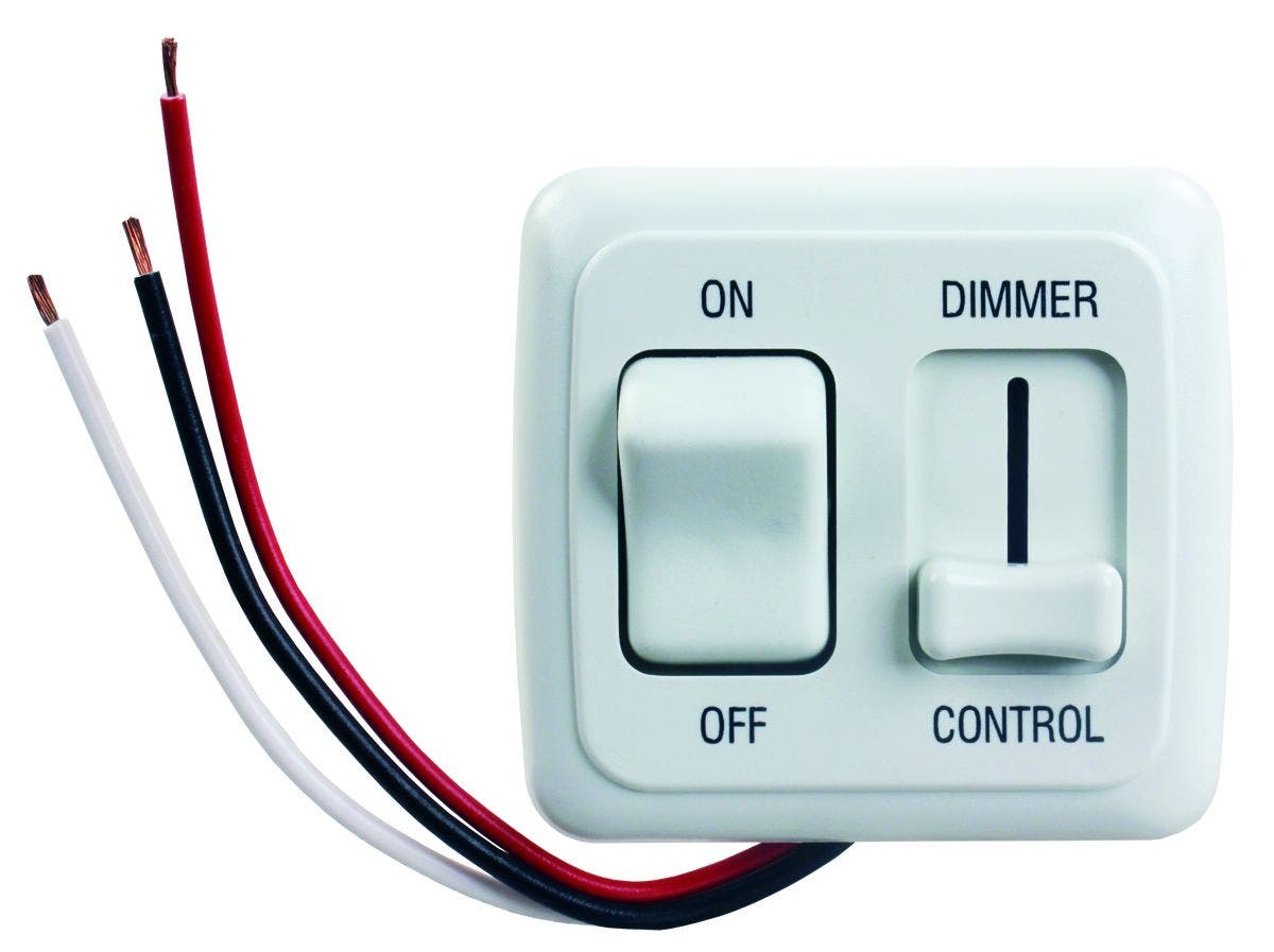 Jr Products 15205 White Led Dimmer On/Off Switch   Dimmer Switch; Type - Button