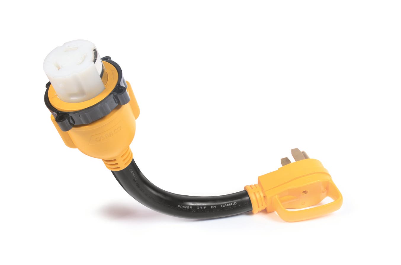 Camco 55552 18" 14-50 50 Amp Standard Powergrip Plug To Ss2-50 50 Amp Locking