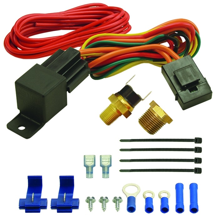 Derale 16720 Fan Switch Relay Kit   Coolant Fan Temperature Switch Cooling Fan
