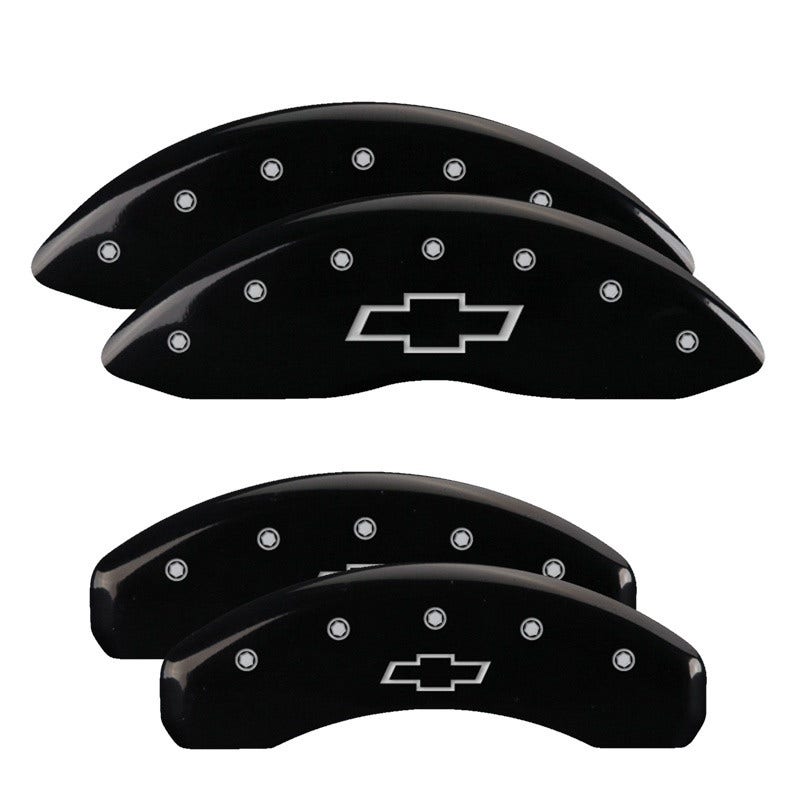 Mgp Caliper Covers 14257Sbowbk Bowtie Black Powder Coat Finish, Silver
