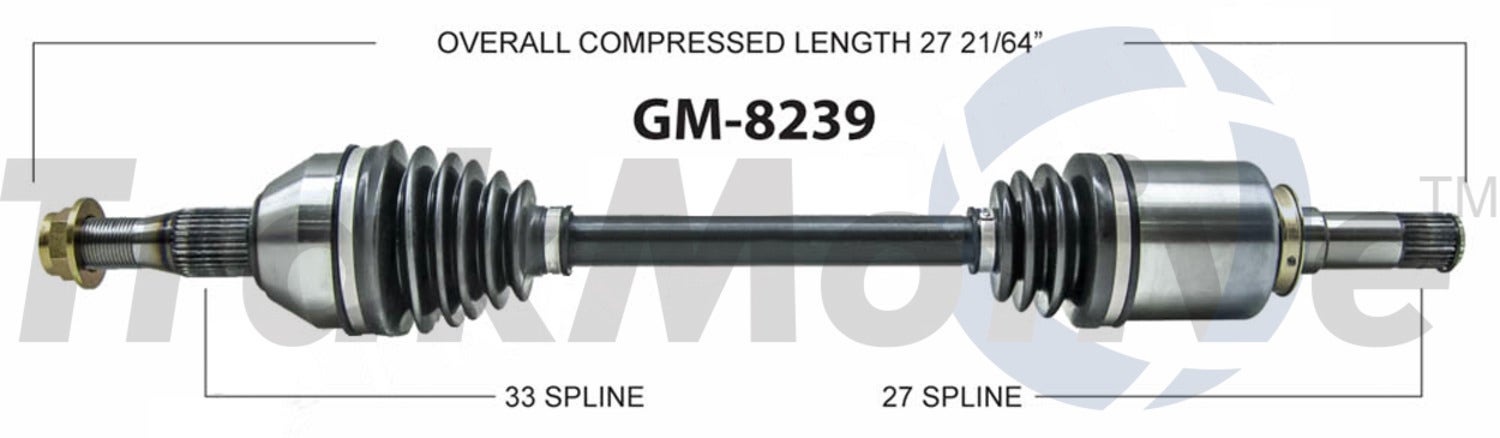 Trakmotive Cv Axle Shaft P/N:Gm-8239  Cv Axle Shaft P/N: