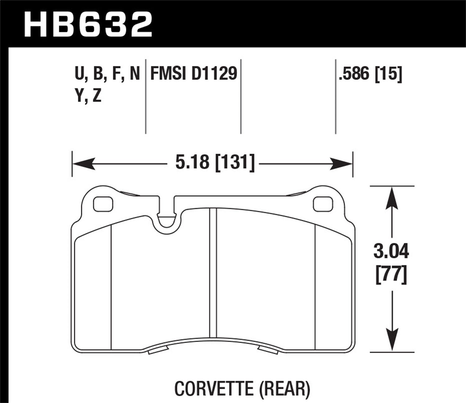 Hawk Performance Hb632b.586 Hps 5.0 Disc Brake Pad   Hps 5.0 Disc Brake Pad