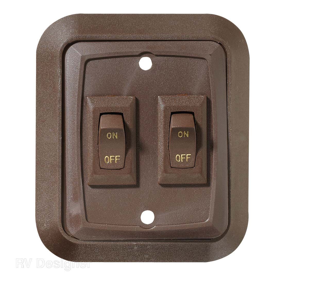 Rv Designer Collection S655 Wall Plate Switch Double On/Off, Brown, 3.53 Inches