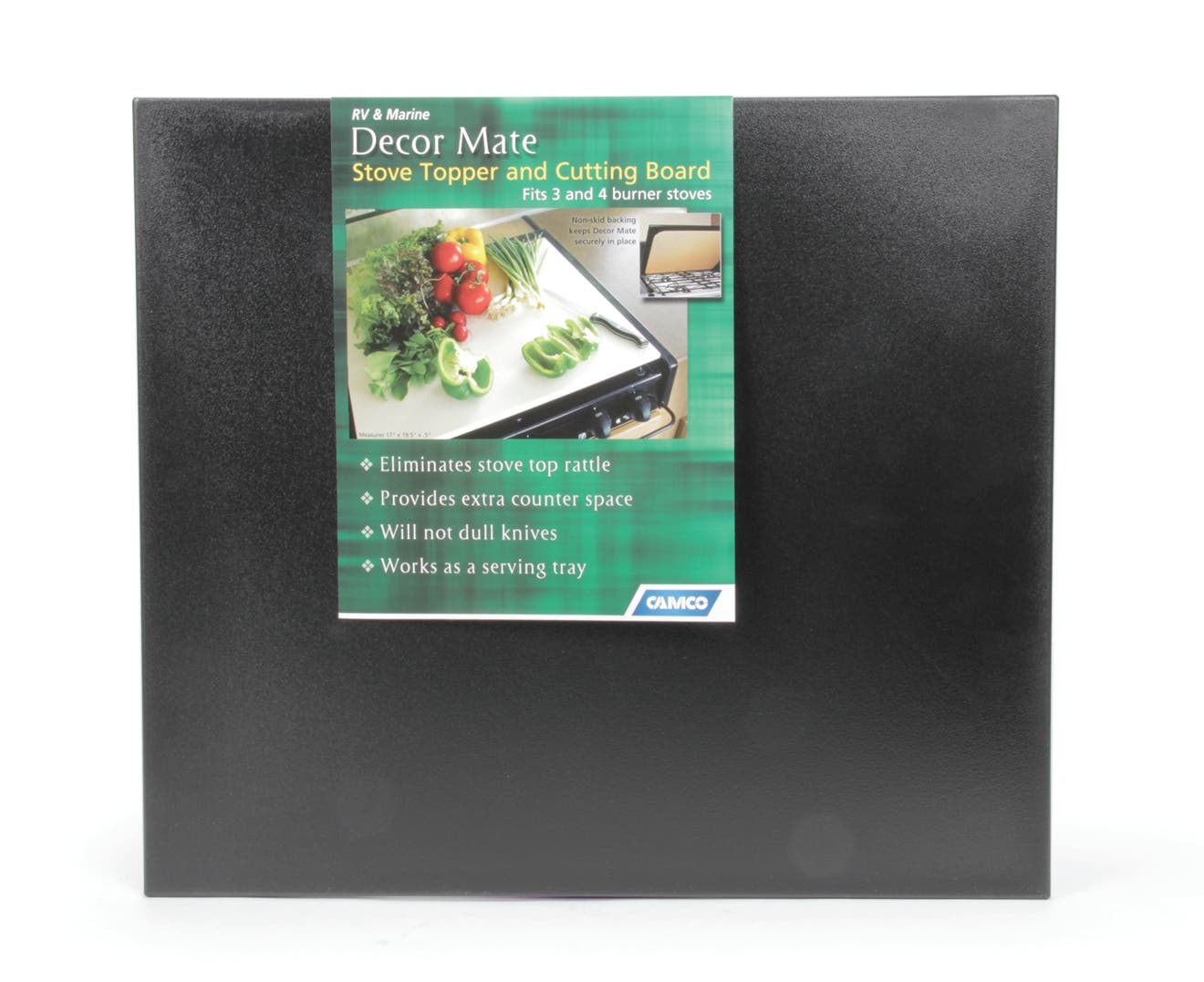 Camco 43704-A Decor Mate Stove Topper And Cutting Board - Eliminates Rv And