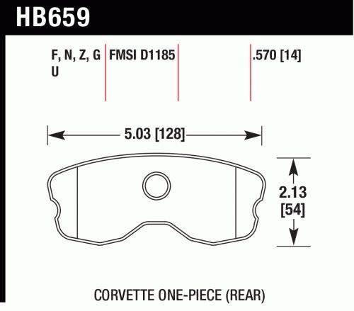 Hawk Performance Hb659z.570 Performance Ceramic Disc Brake Pad Fits Corvette
