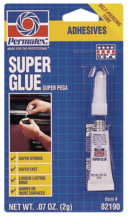 Permatex 82190 Super Glue, 2 G , Blue   Super Glue, 2 G , Blue
