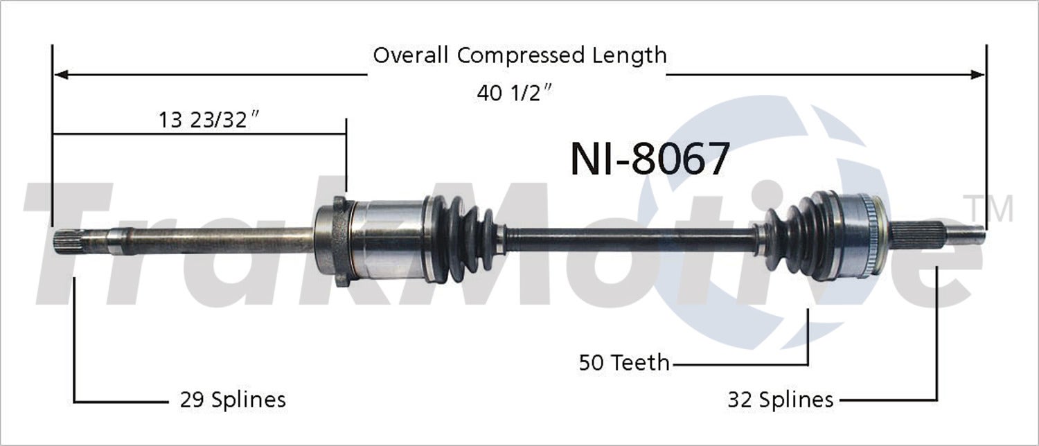 Trakmotive Cv Axle Shaft P/N:Ni-8067  Cv Axle Shaft P/N: