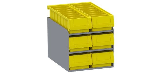 6 Stacked Small Parts Bins 6 Stacked Small Parts Bins