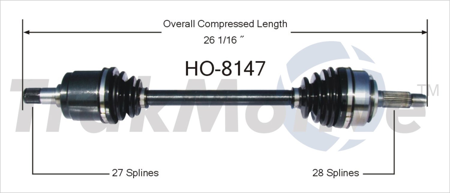 Trakmotive Cv Axle Shaft P/N:Ho-8147  Cv Axle Shaft P/N: