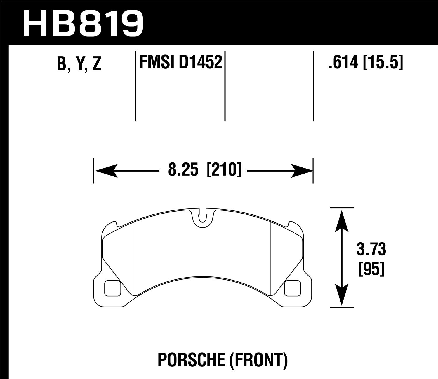 Hawk Performance Hb819b.614 Hps 5.0 Disc Brake Pad Fits 11-13 Cayenne   Hps 5.0