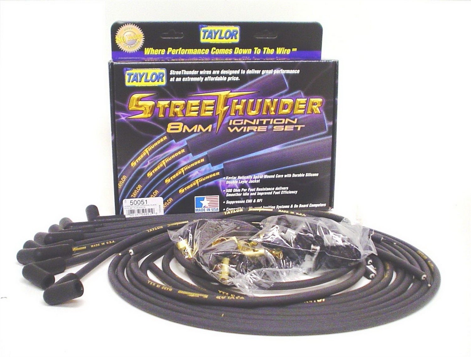 Taylor Cable 51002 Street Thunder 8Mm Ignition Wire Set   Spark Plug Wire Set