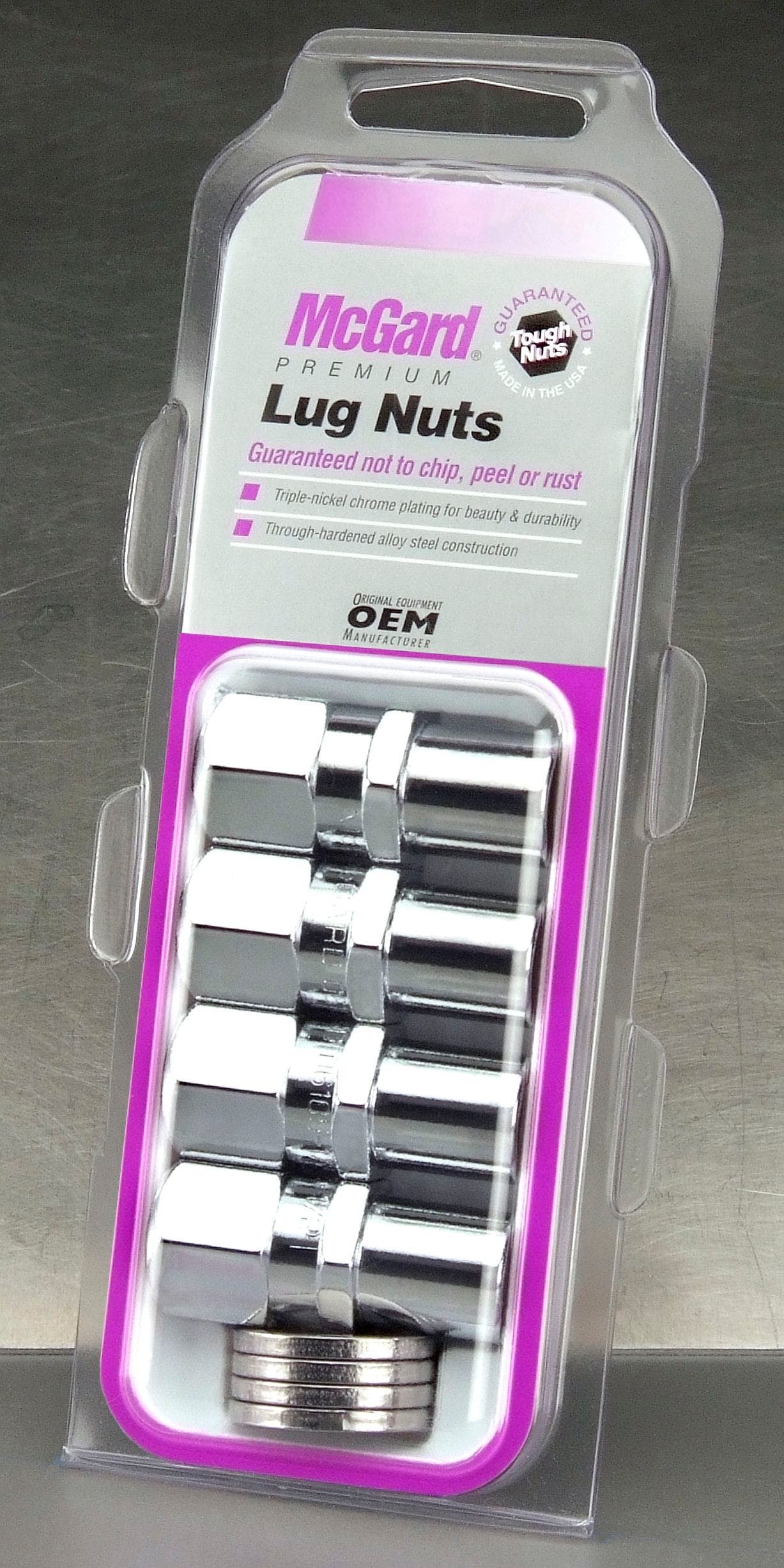 Mcgard 61005 Chrome Racing .746" Shank Style Lug Nut Set (1/2" - 20 Thread Size)