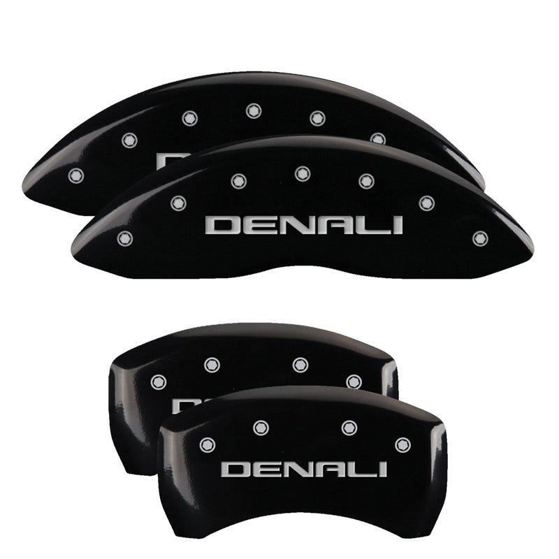 Mgp Caliper Covers 34218Sdnlbk Denali Black Powder Coat Finish, Silver
