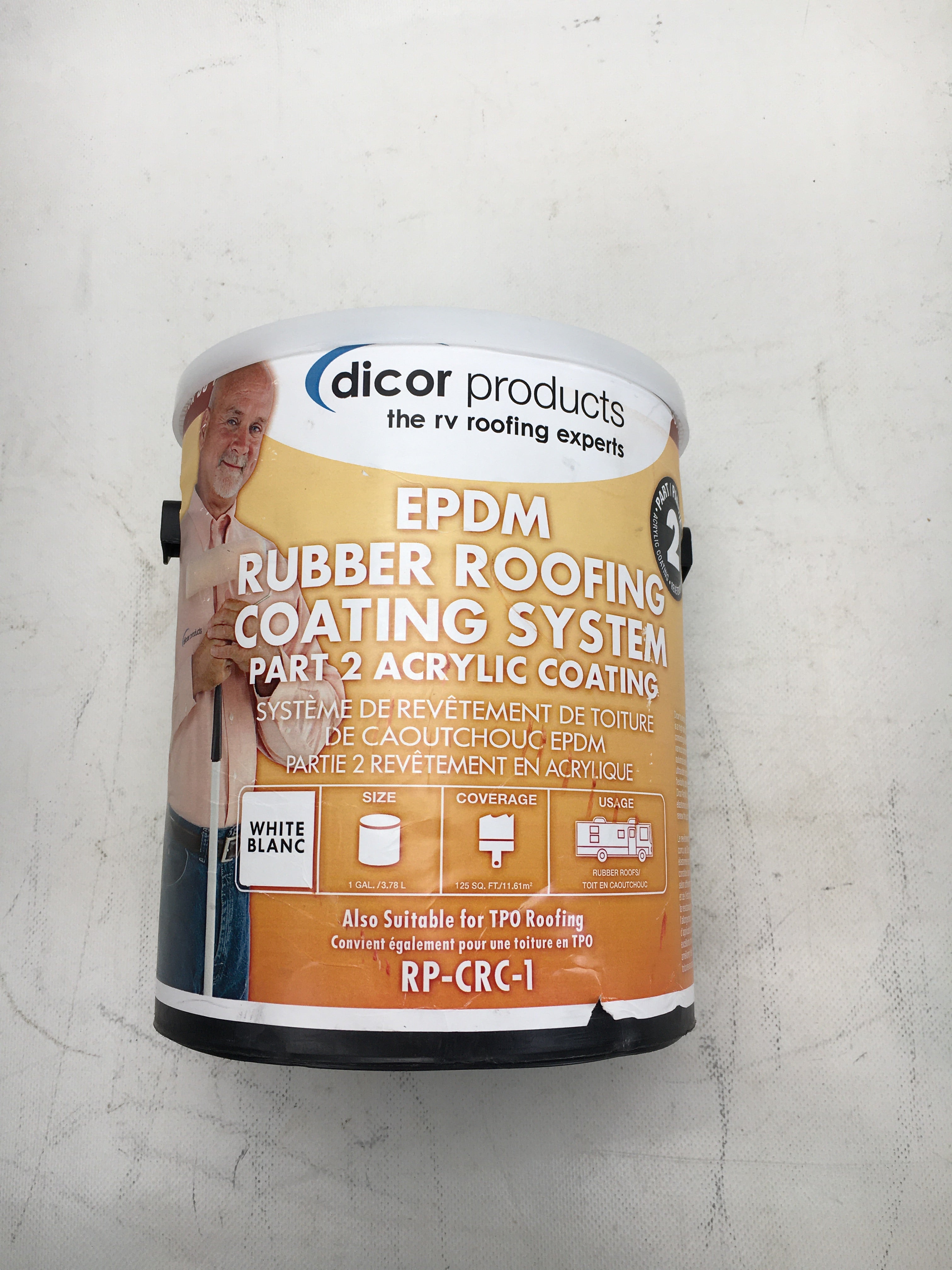 Dicor Rpcrc1 White Epdm Rubber Roof Coating - 1 Gallon  Rpcrc1 White Epdm Rubber