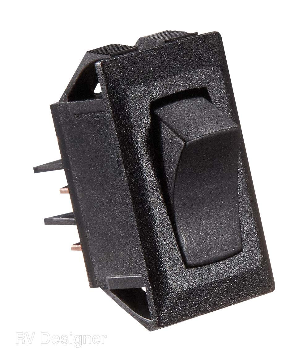 Rv Designer S261, Rocker Switch, 10 Amp, On / Off, Spst, Black, Dc Electrical