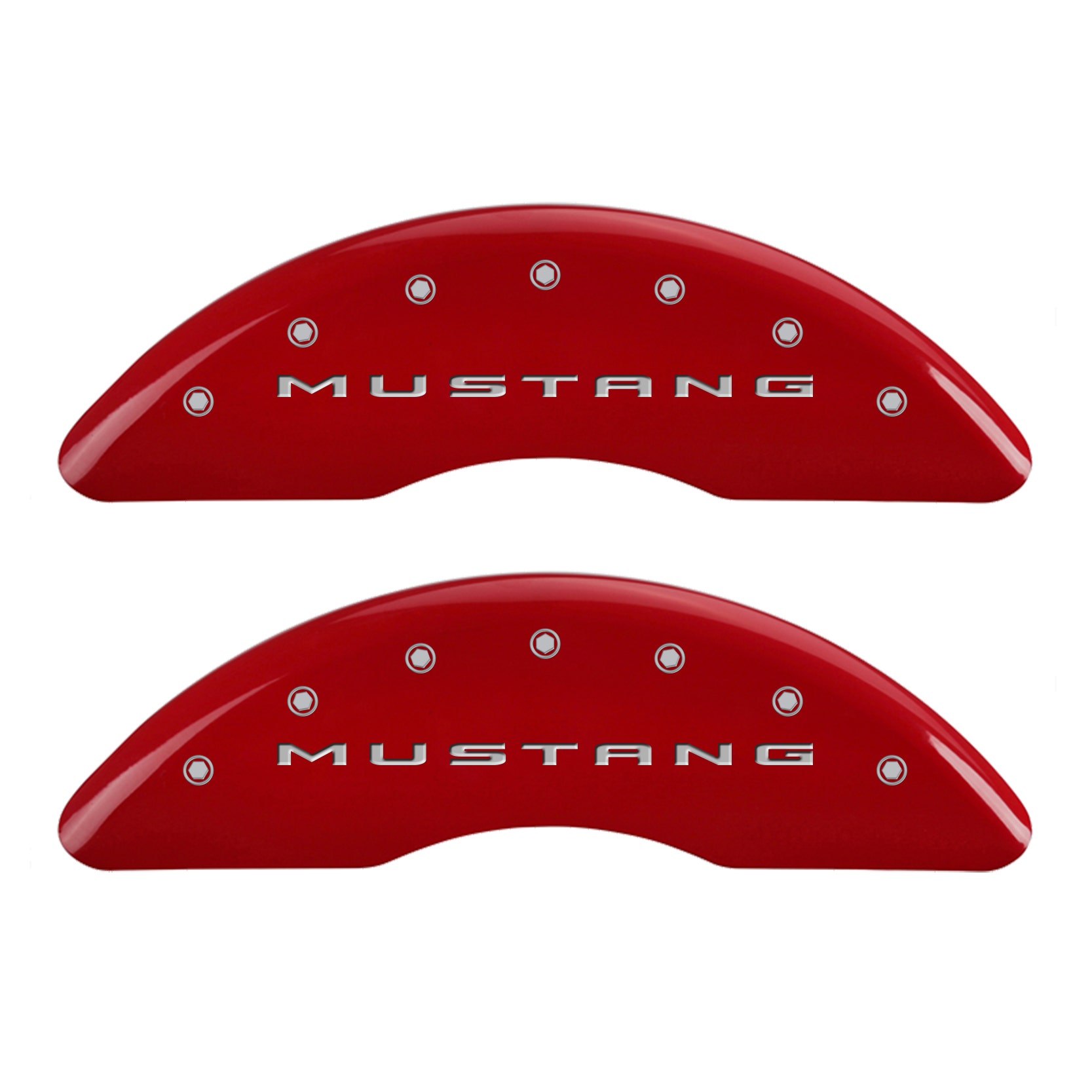 Mgp Caliper Covers 10200S2mgrd Red Powder Coat Finish Engraved Front Mustang