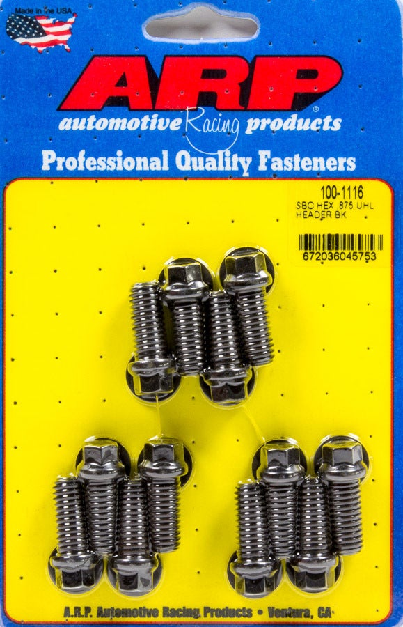 Arp 100-1116 Header Bolt Kit (6Pt.3/8 X .850 Uhl (12)) Arp  Header Bolt Kit