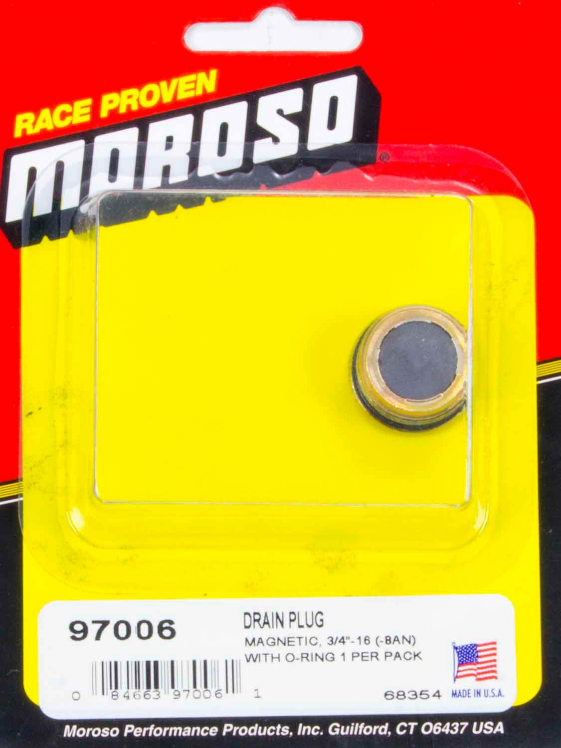 Moroso (97006) 3/4"-16 (-8An) Magnetic Drain Plug With O-Ring  () 3/4 -16 (-8An)
