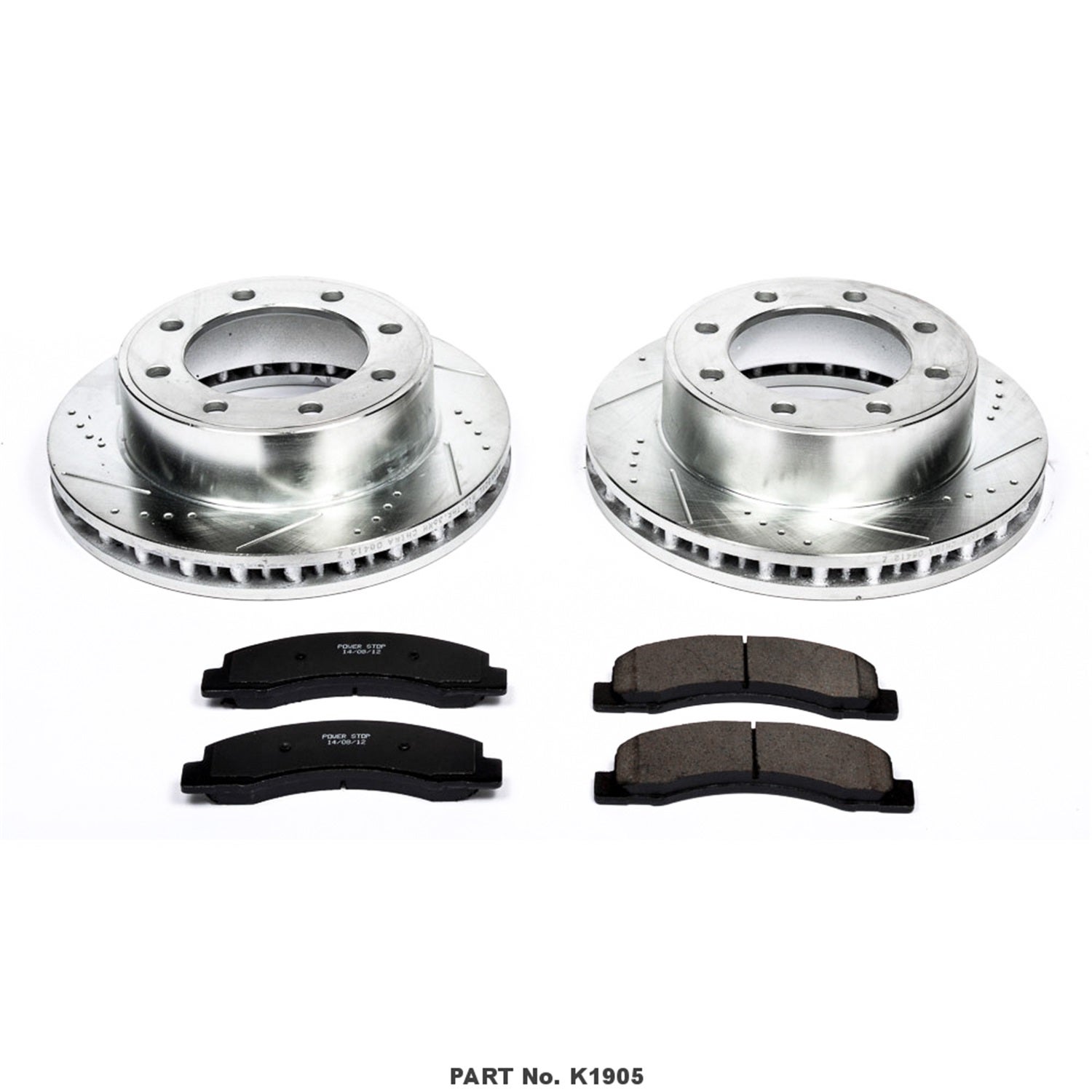 Power Stop K1905 Front Z23 Carbon Fiber Brake Pads With Drilled & Slotted Brake