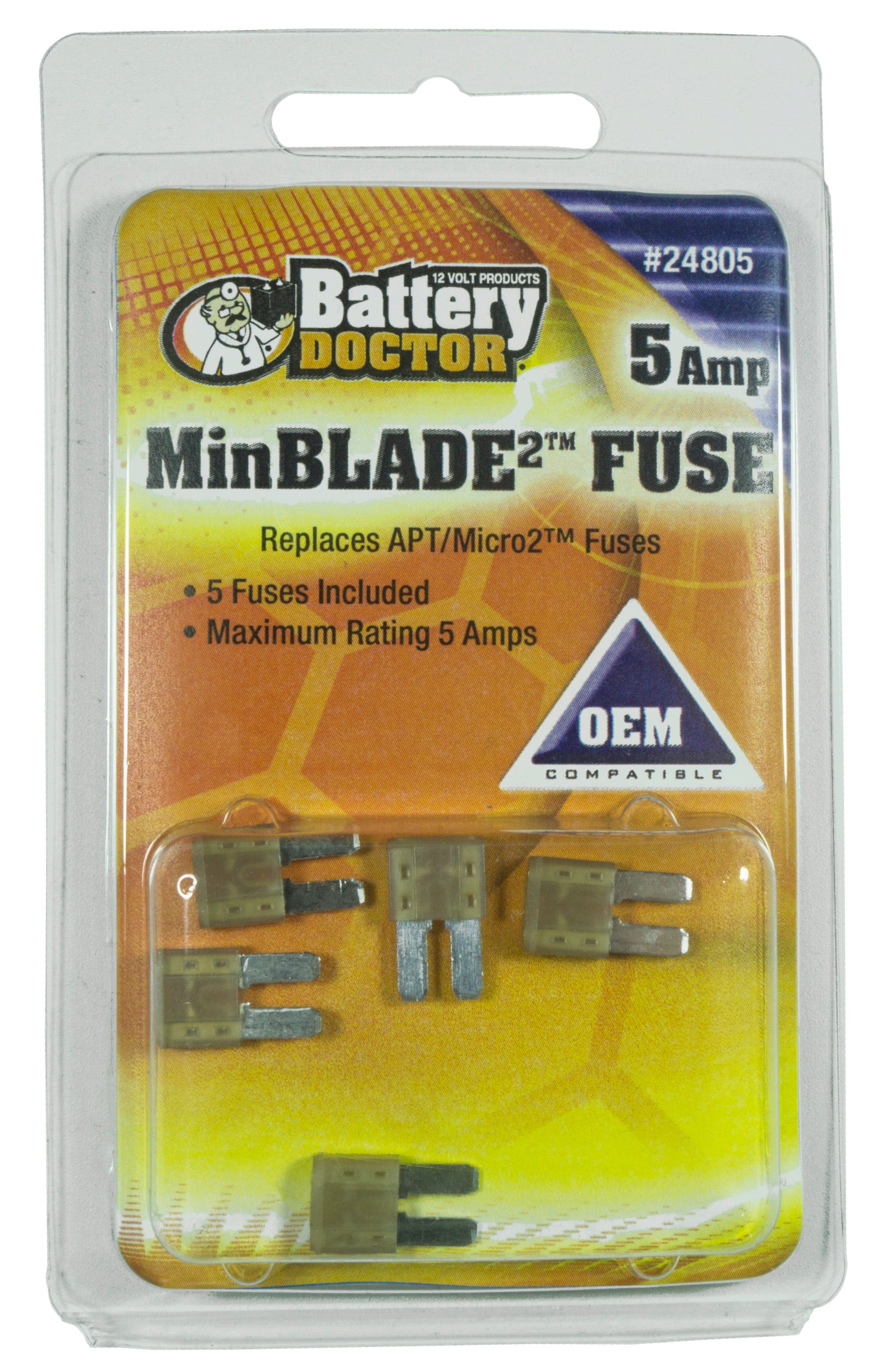 Wirthco 24805 Fuse(Minblade2), 5 Pack   Fuse(Minblade2), 5 Pack