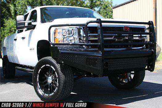 Fab Fours Ch08-S2060-1 Black Steel Front Ranch Bumper   Black Steel Front Ranch