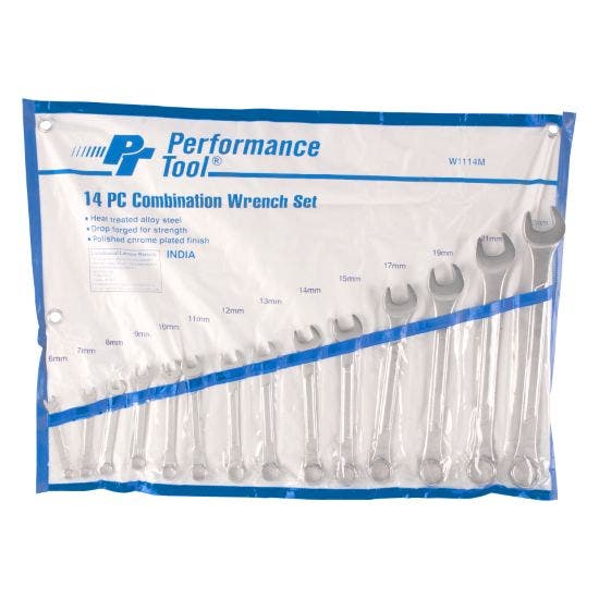 Performance Tool W1114m Metric Combination Wrench Set, 14-Piece   Metric