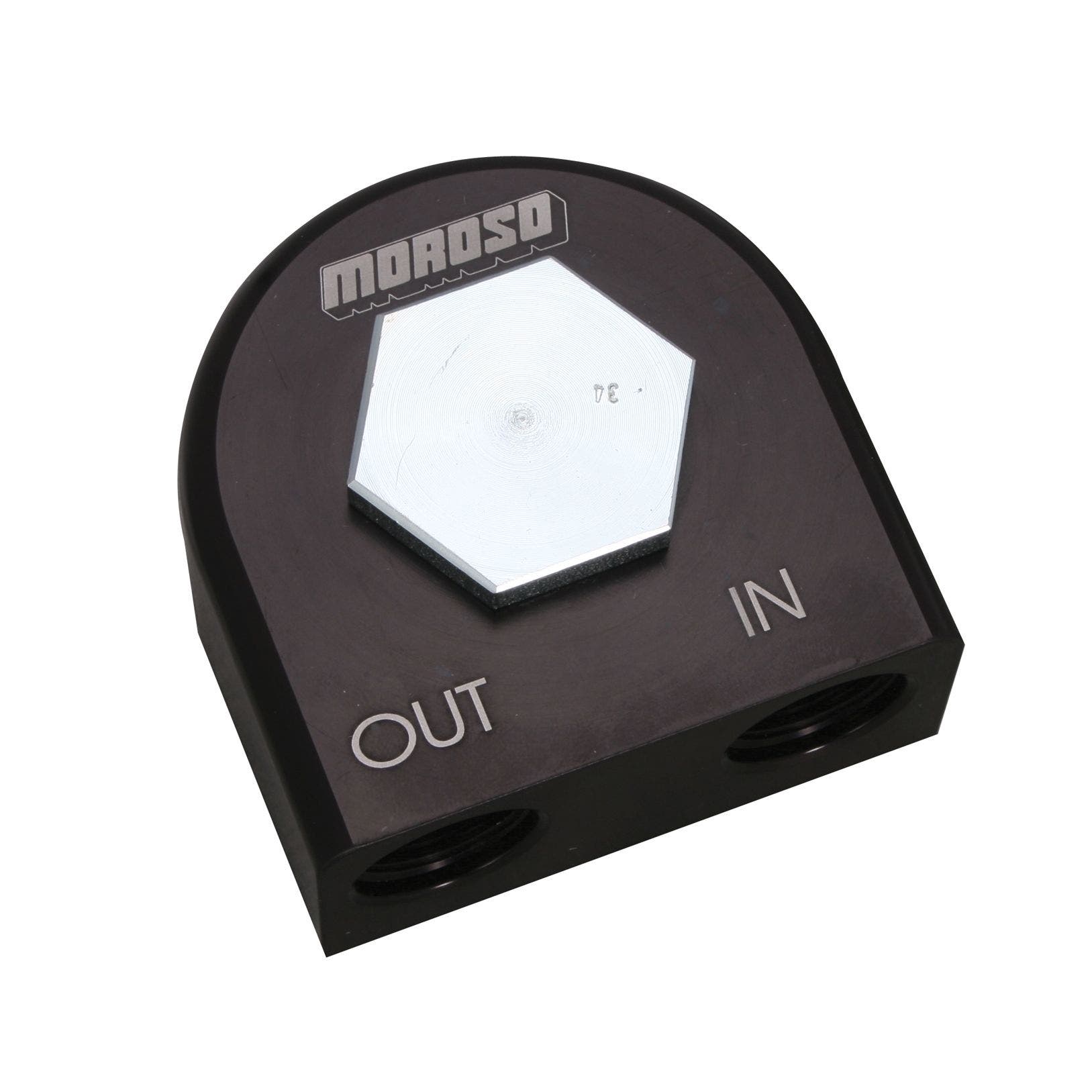 Moroso - 23682 Remote Oil Filter Adapter, 90 Deg, 3/4" -16  Performance  Oil