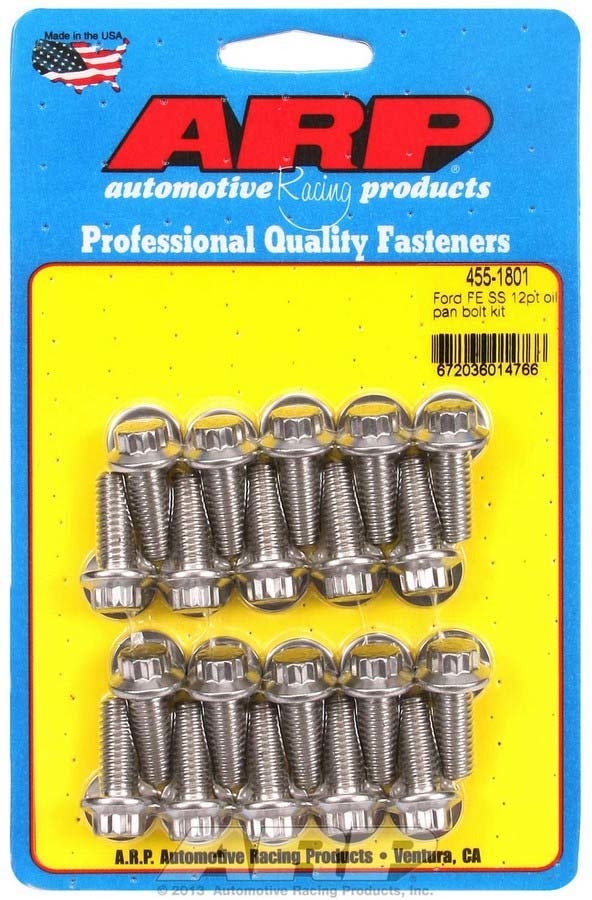 Arp 455-1801 12-Point Stainless Steel Oil Pan Bolt Kit For Big Block Ford Arp