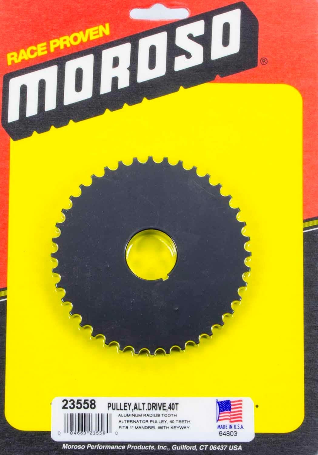 Moroso 23558 40 Radius Tooth Alternator Pulley   40 Radius Tooth Alternator
