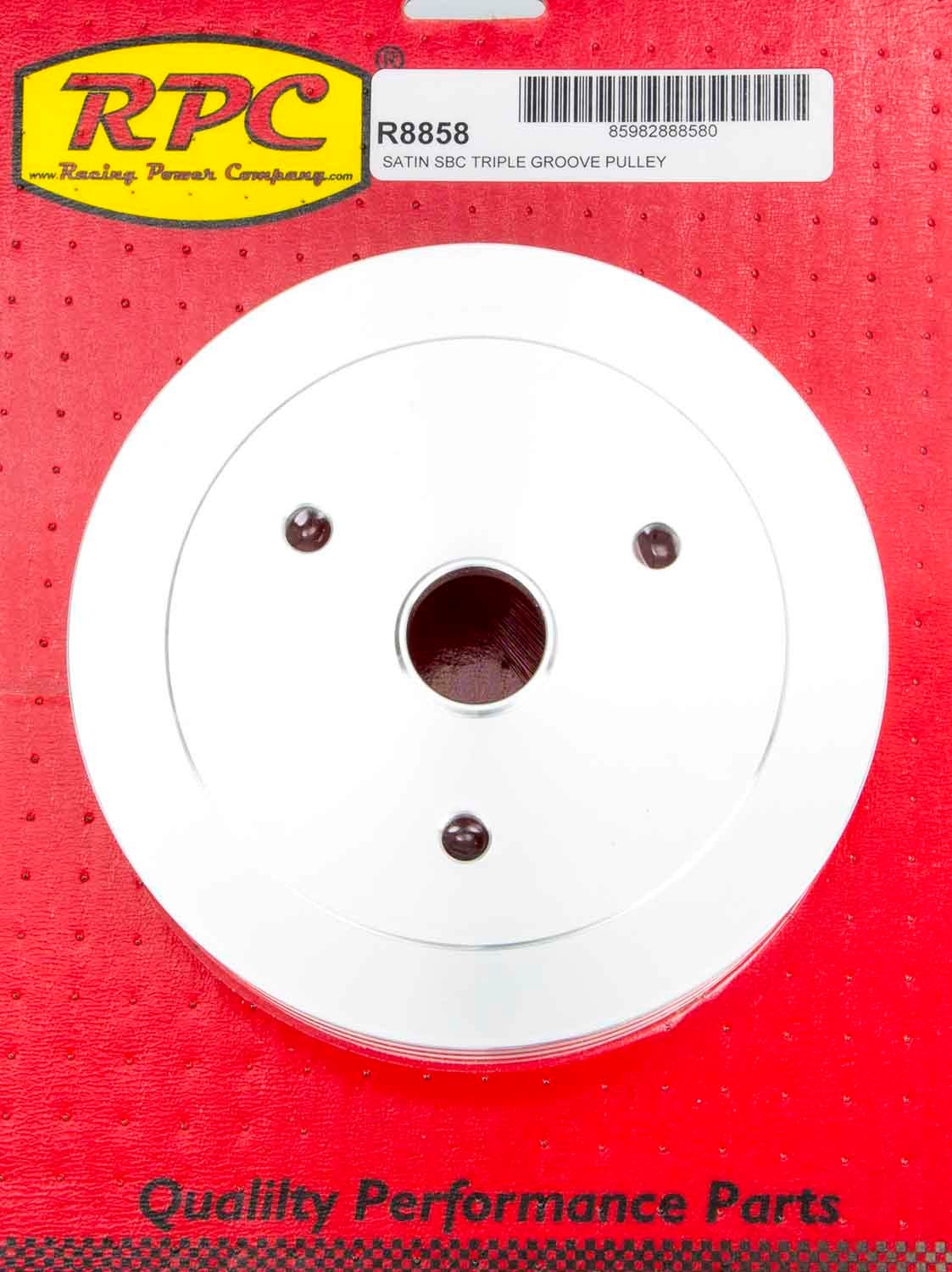 Racing Power Company R8858 Chrome Swp Single Groove Pulley For Small Block Chevy