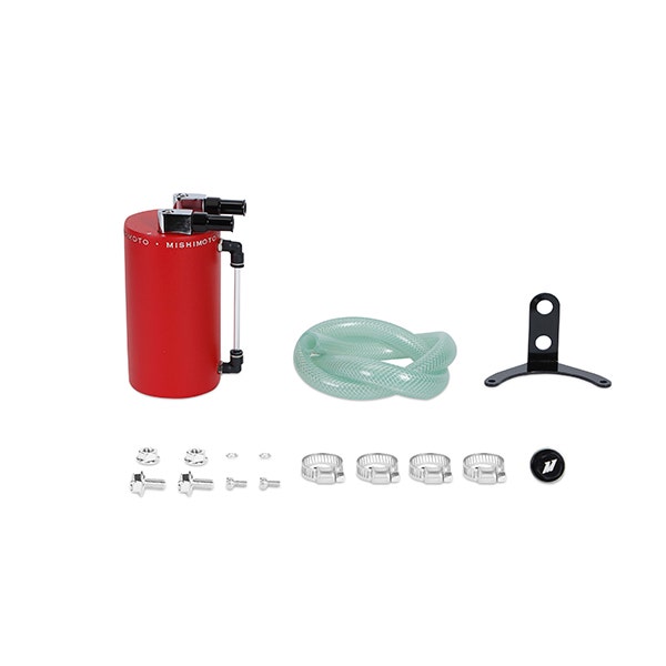 Aluminum Oil Catch Can - Large Wrinkle Red Mishimoto Aluminum Oil Catch Can -