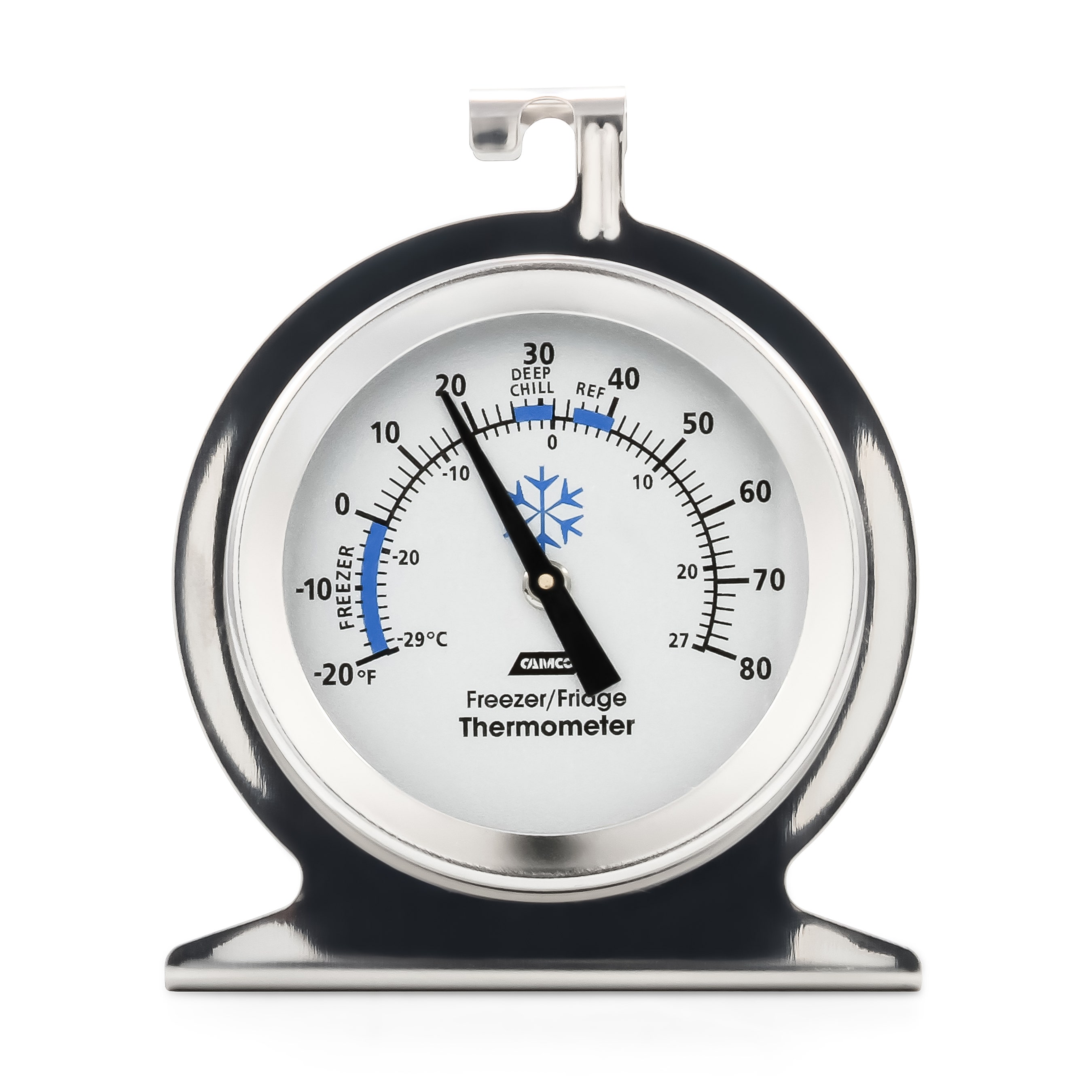 Camco Durable Steel Refrigerator-Freezer Thermometer - Monitors The Internal