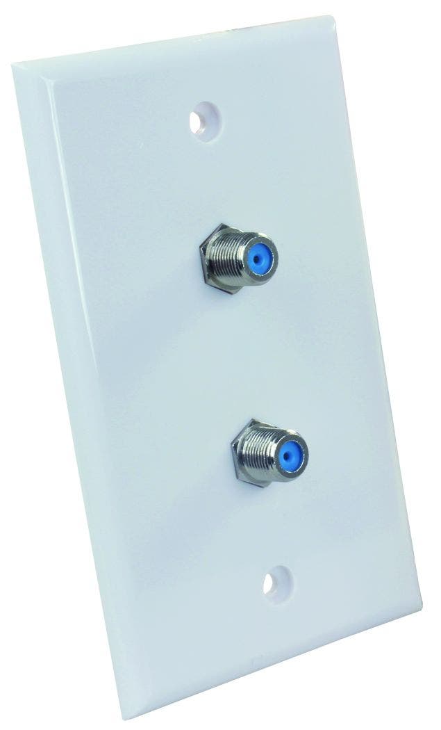 Jr Products 47875 Dual Wall Plate   Tv Cable Entry Plate; Compatibility - Hd/