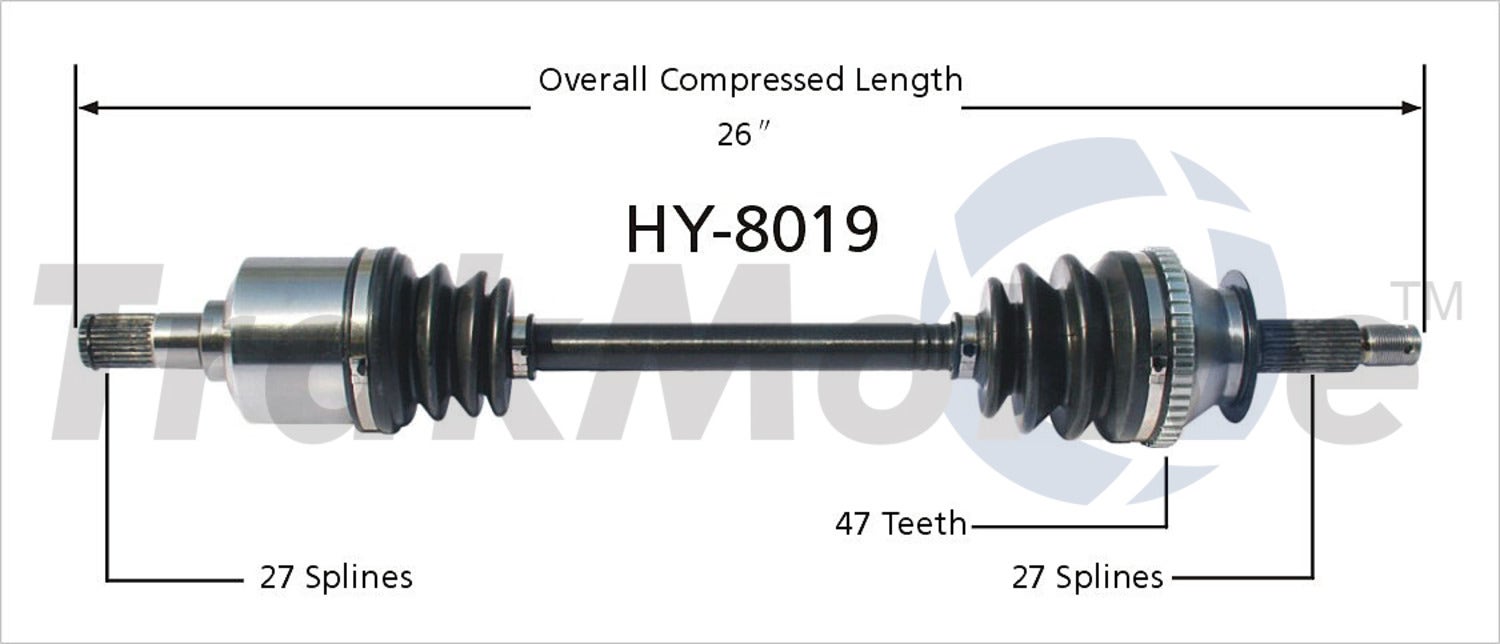Trakmotive Cv Axle Shaft P/N:Hy-8019  Cv Axle Shaft P/N: