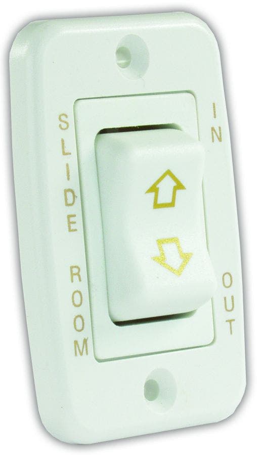 Jr Products 12345 White Low Profile Slide-Out Switch With Bezel   Slide Out
