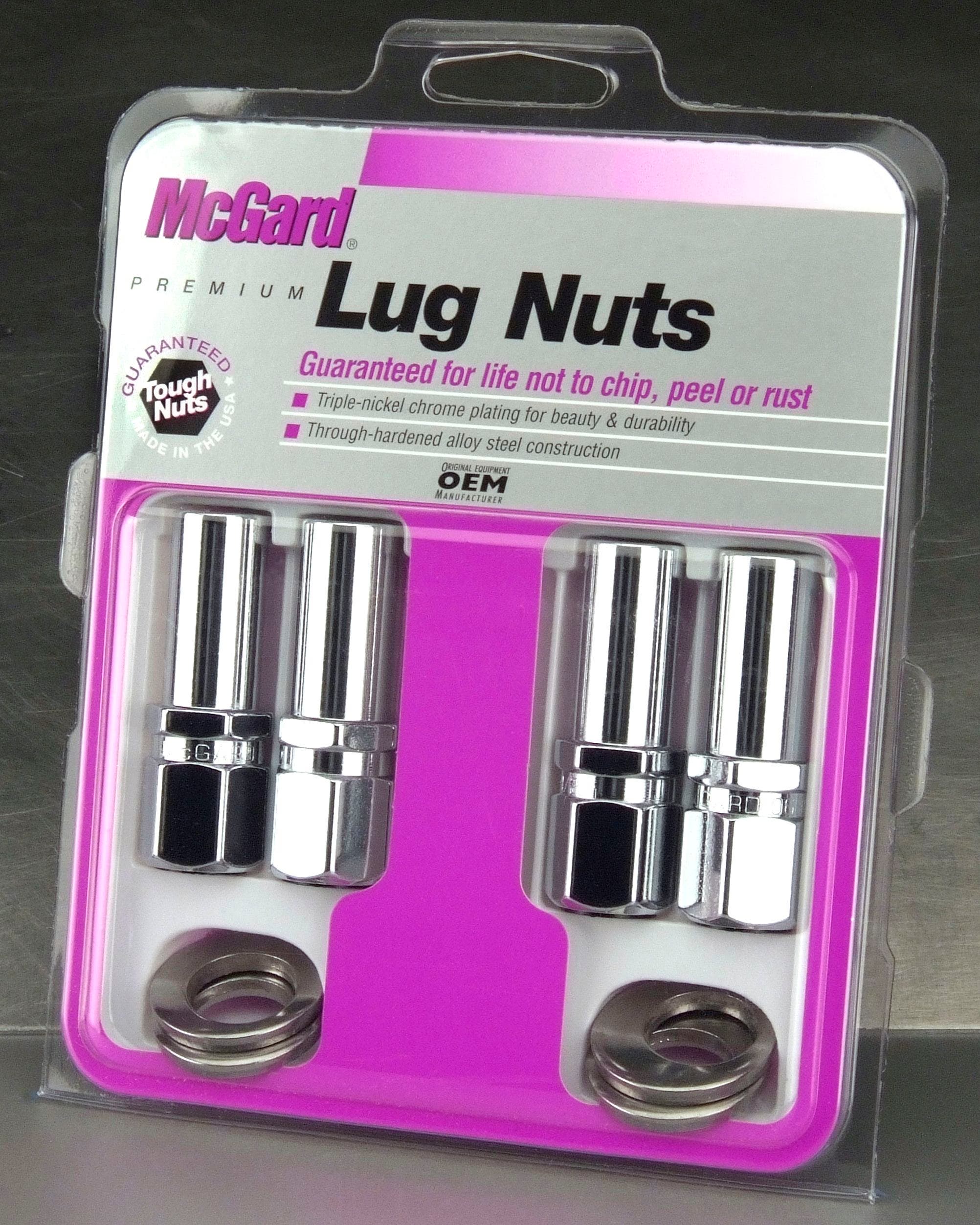 Mcgard 63002 Chrome Racing 1.365" Shank Style Lug Nut Set (M12 X 1.5 Thread
