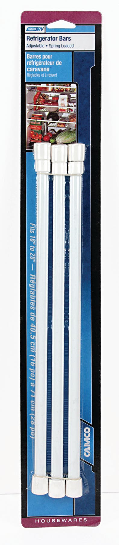 Refrig Bars White 3/Pack   Refrigerator Content Brace; Type - Spring Loaded,