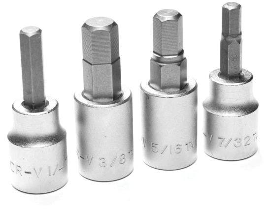 Performance Tool W1339 Brake Caliper Hex Bit Set (4-Piece)   Socket Set; Type -