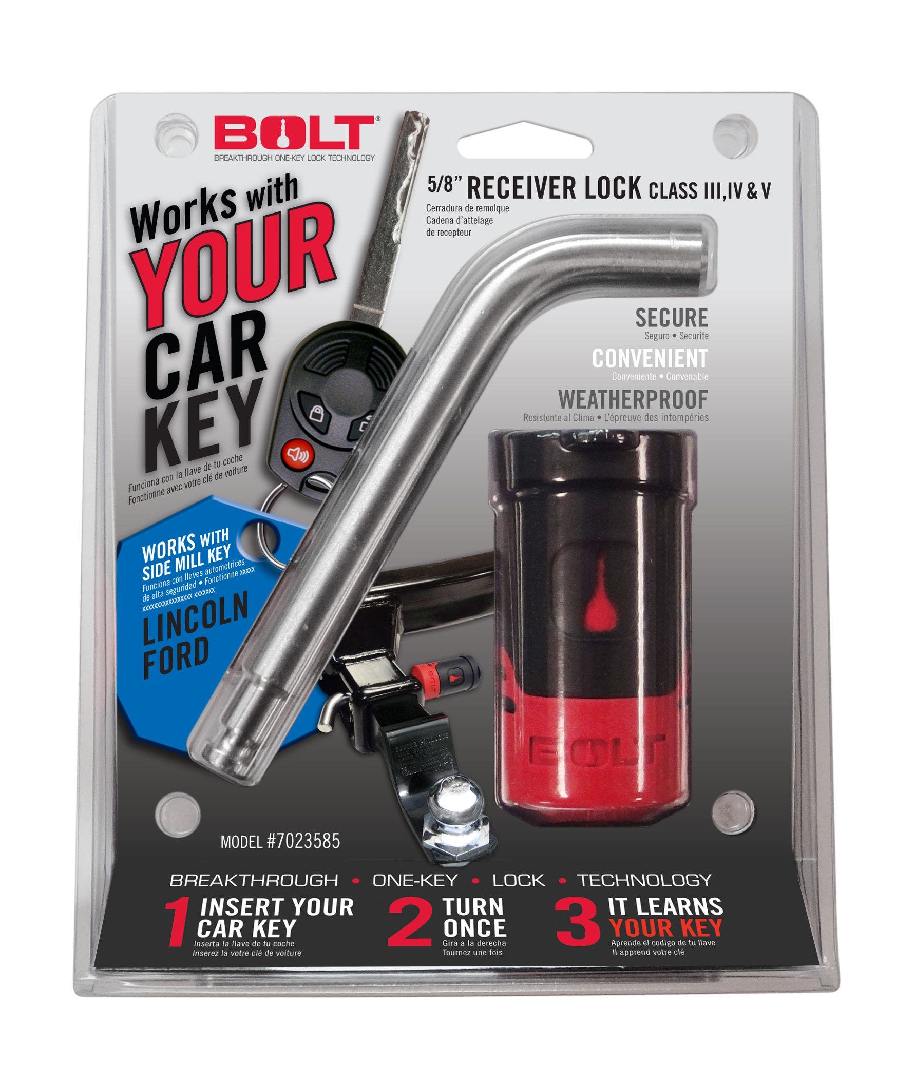 Bolt 7023585  Locks/ Strattec Security  Trailer Hitch Pin; Includes Key Lock -