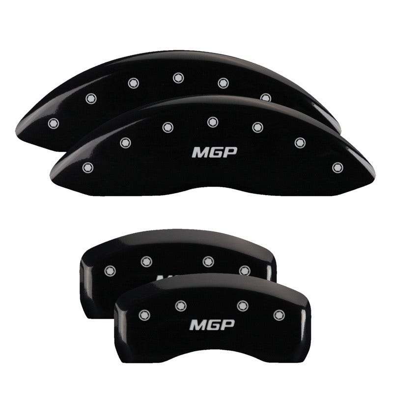 Mgp Caliper Covers 54013Smgpbk Mgp Black Powder Coat Finish, Silver Characters,