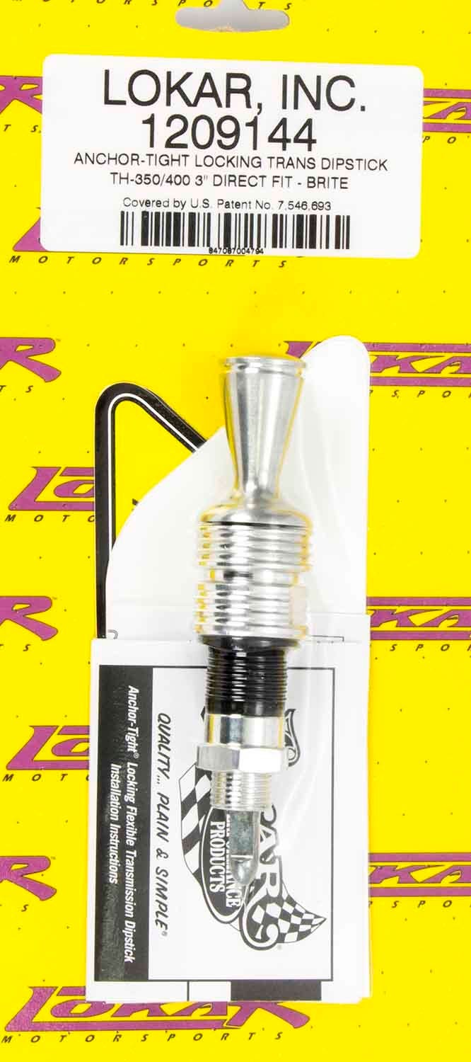 Lokar 1209144 Anchor-Tight Brite 3" Direct Fit Transmission Dipstick With Lock