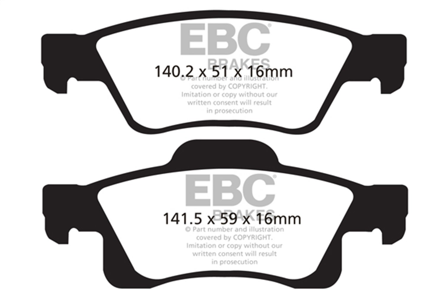 Ebc Brakes Dp41872r Yellowstuff Street And Track Brake Pads   Yellowstuff Street