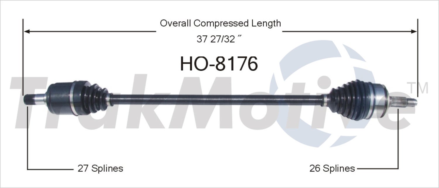 Trakmotive Cv Axle Shaft P/N:Ho-8176  Cv Axle Shaft P/N: