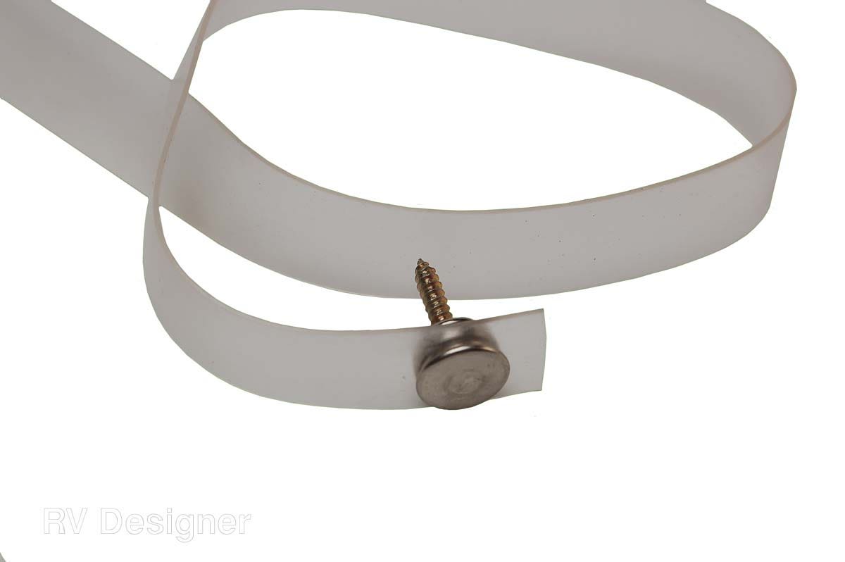 Rv Designer H750, Tieback Strap, Clear Plastic, 18 Inch, Interior Hardware