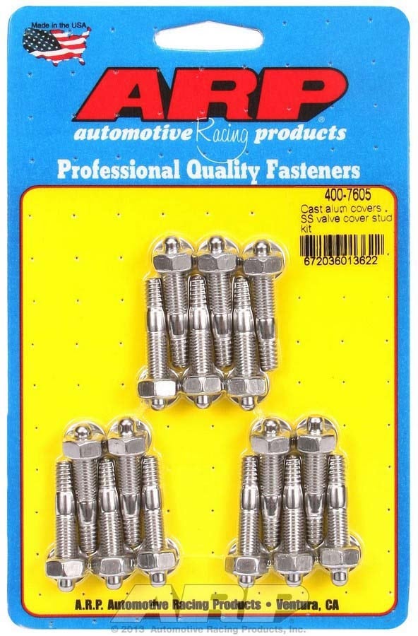 Arp 4007605 Valve Cover Studs With Hex Nuts, Polished Stainless Steel, Package