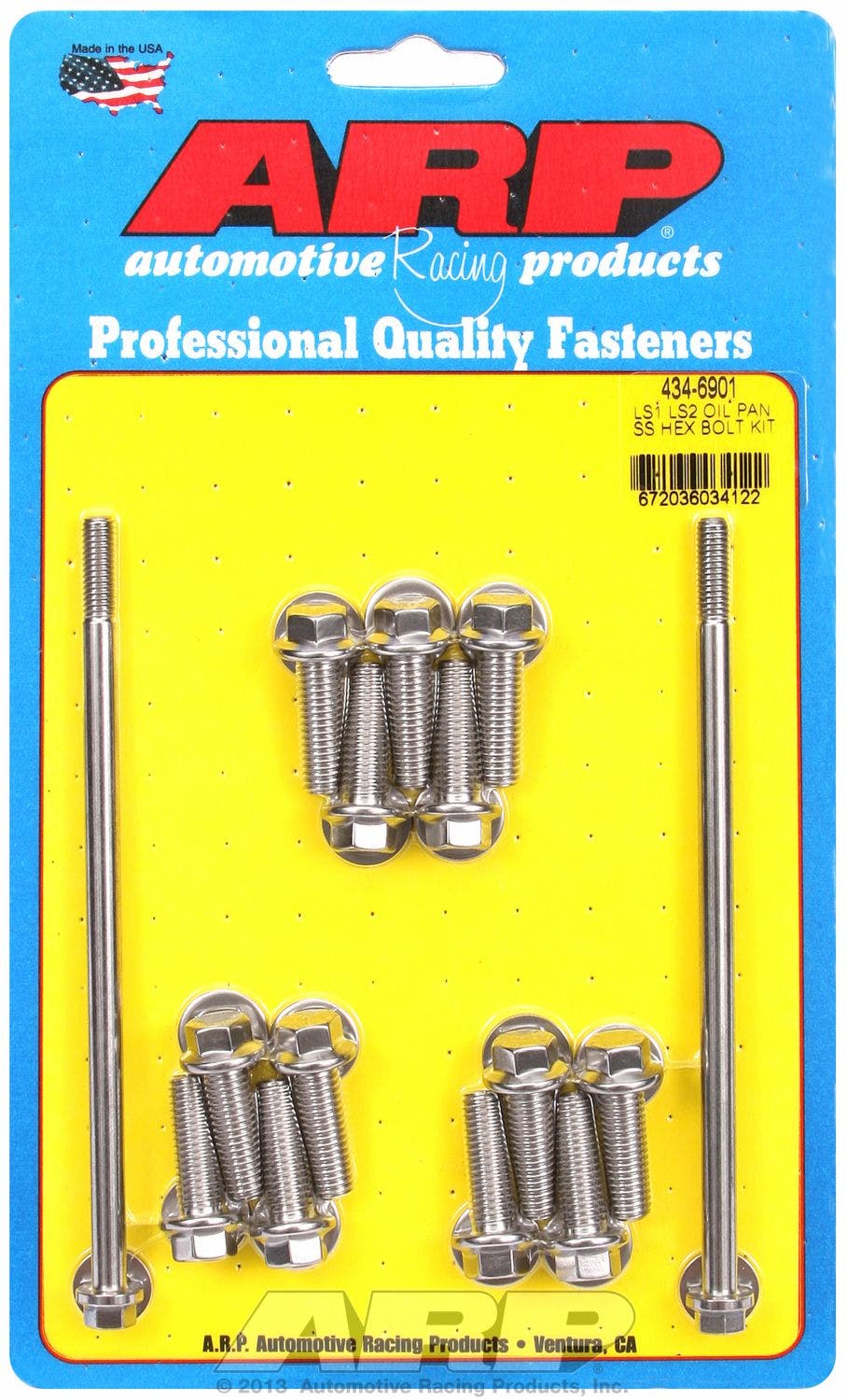 Arp 434-6901 6-Point Stainless Steel Oil Pan Bolt Kit For Chevy Ls1/Ls2 Arp