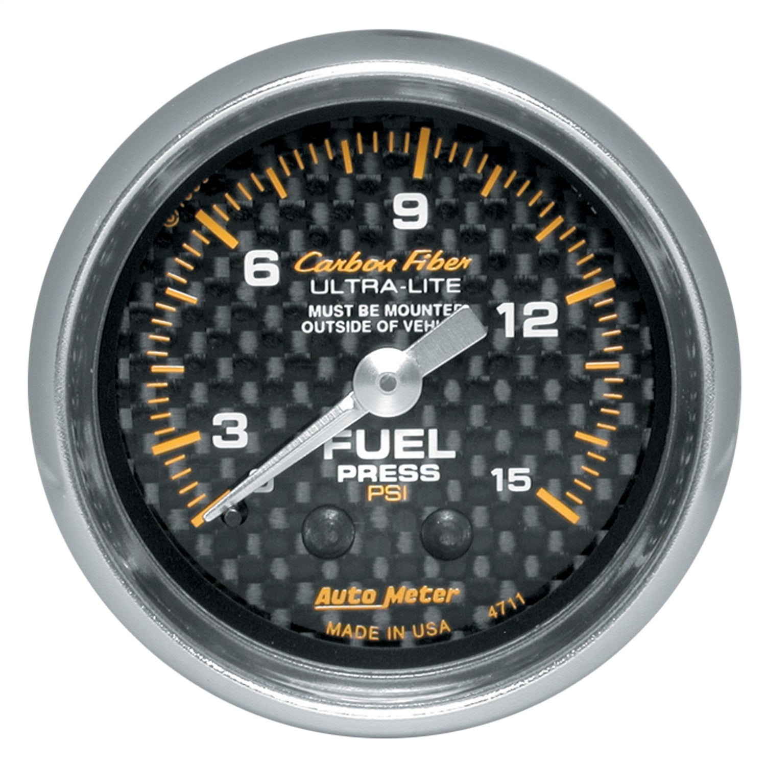Autometer 4711 Carbon Fiber Mechanical Fuel Pressure Gauge   Carbon Fiber