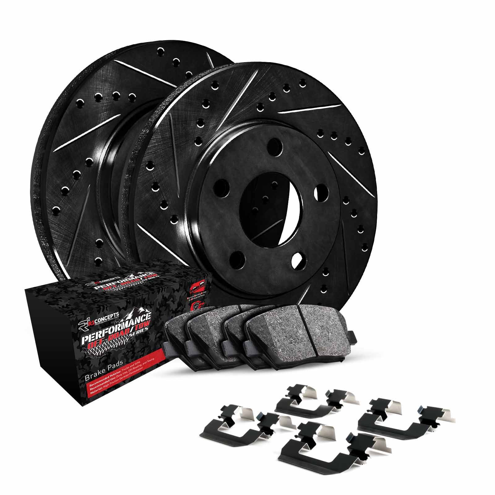 R1 Concepts Whvh1-42015 R1 Eline Series Brake Rotors - D/S - Black - Perf